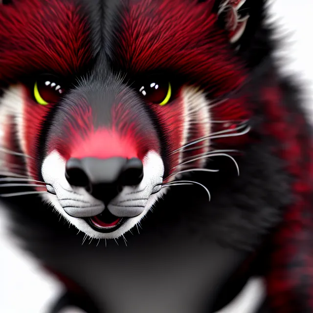 Image similar to furry - male - red - black - weasel - geistcaller - fursona uhd ue 5 visual novel pc game expressions, photorealistic