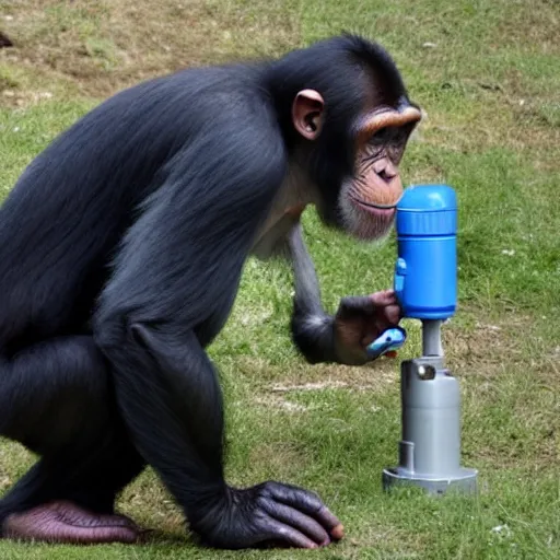 Prompt: a chimp and a pump