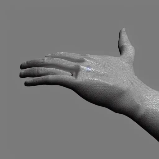 Prompt: 3 d scan of a realistic hand, octane render, accurate anatomy