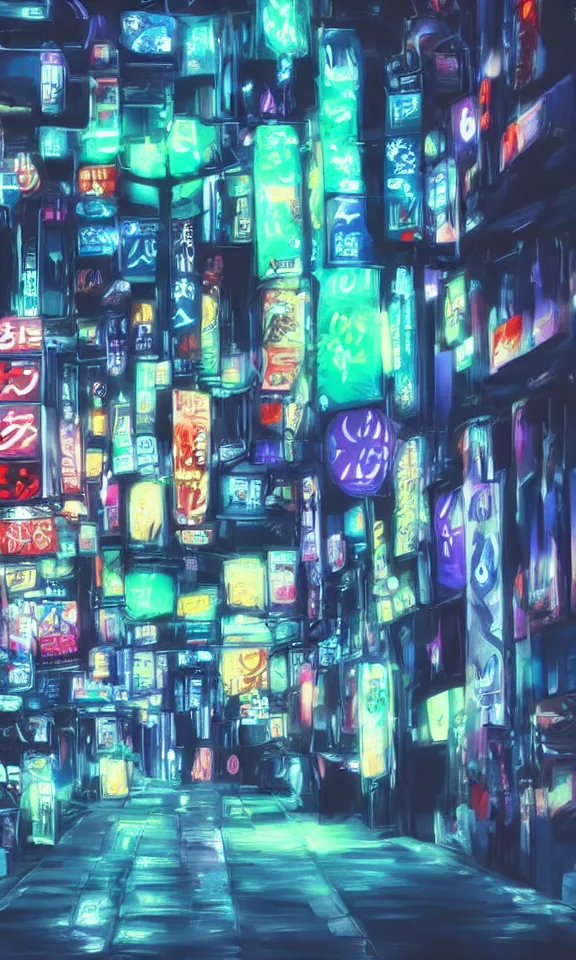 Image similar to close up of a roadside at night, anime style