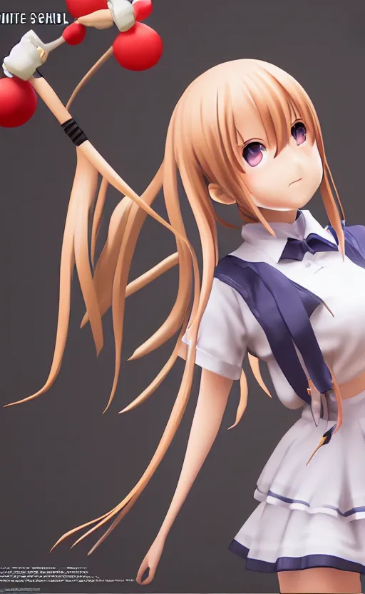 Image similar to Anime school girl figure, unreal engine, highly detailed.