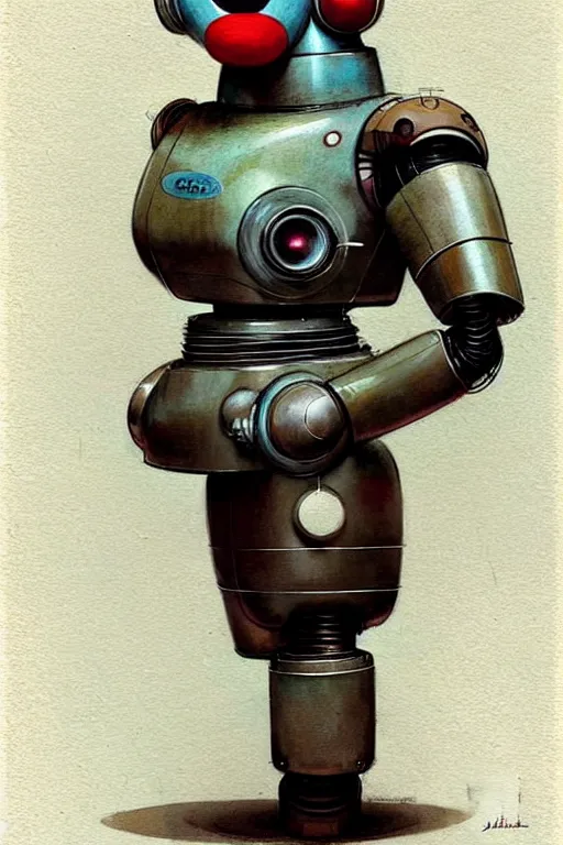 Image similar to ( ( ( ( ( 1 9 5 0 s retro future android robot clown. muted colors., ) ) ) ) ) by jean - baptiste monge,!!!!!!!!!!!!!!!!!!!!!!!!!