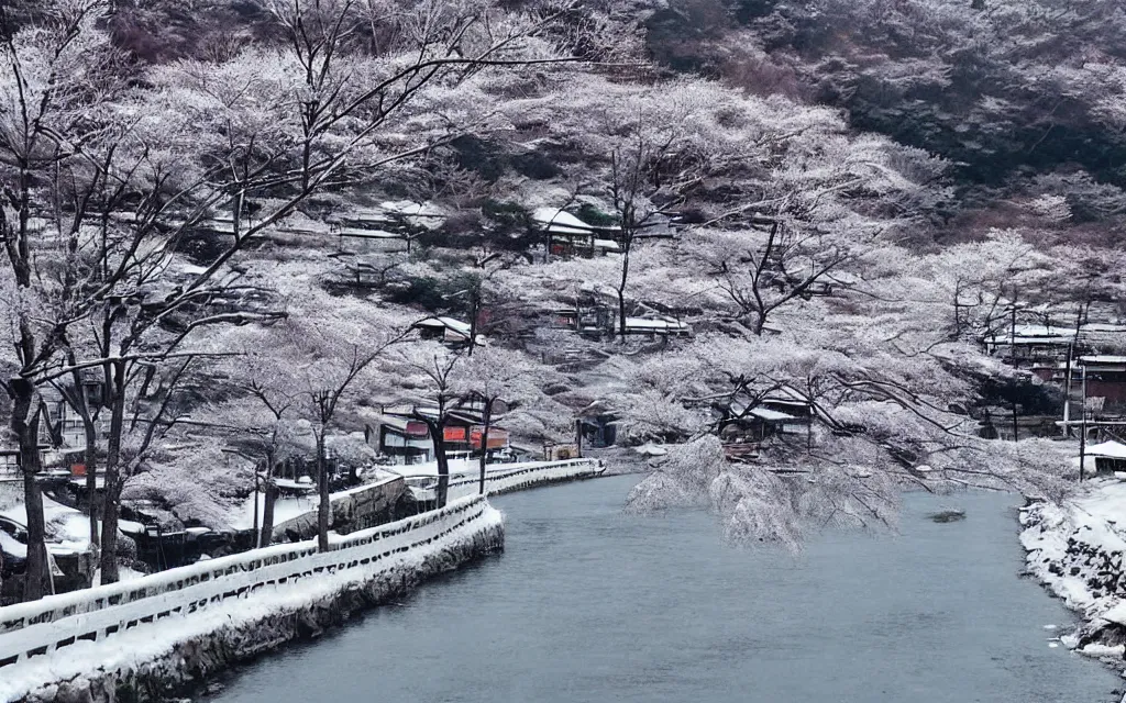 Image similar to 🌅 🌨 ❄🏞. shin - hanga.