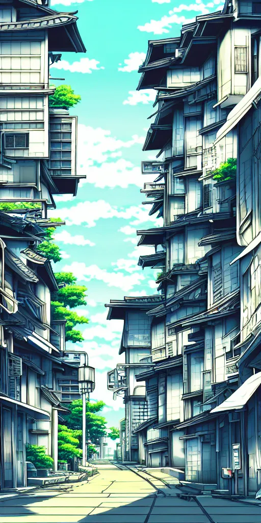 Anime City Phone Wallpaper by ソメイよしのり - Mobile Abyss