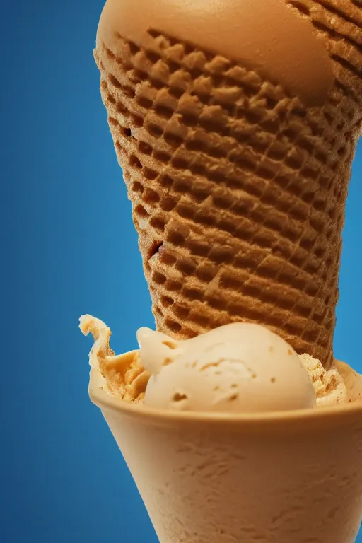 Image similar to 📷 conan o'brien the ice - cream cone 🍦, made of food, still image, dynamic lighting, 4 k