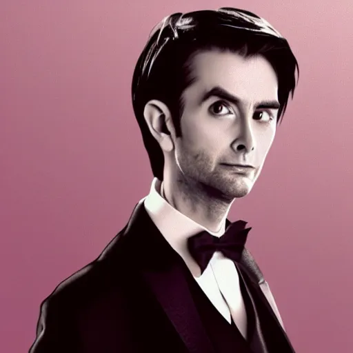 Image similar to photograph of a 2 5 year old david tennant in a tuxedo