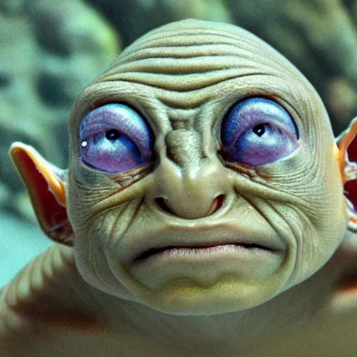 Image similar to gollum - faced fish