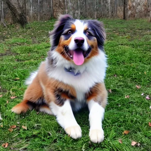 Image similar to australian shepherd being a good boy