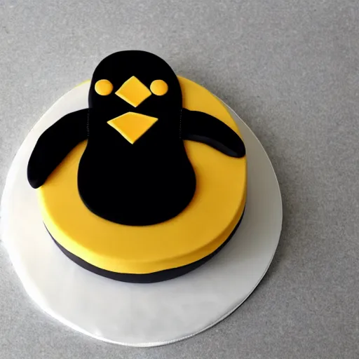 Image similar to birthday cake in the shape of a penguin