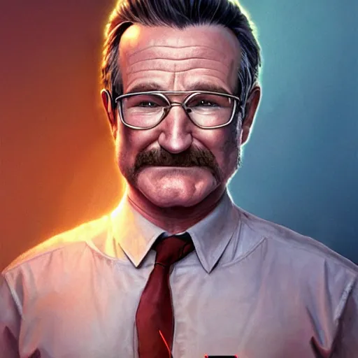 Image similar to robin williams as the gordon freeman from half life, unreal engine, sci fi, intricate, elegant, highly detailed, digital painting, artstation, concept art, matte, sharp focus, illustration, art by john collier and albert aublet and krenz cushart and artem demura and alphonse mucha