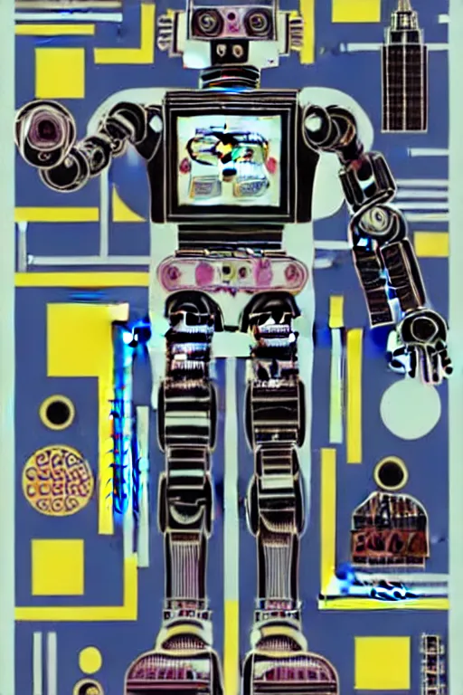 Image similar to a diagram of a robot body with various parts, cyberpunk art by eduardo paolozzi, behance contest winner, computer art, greeble, steampunk, poster art, james turrell, robert rauschenberg, andy warhol, pop art, czechoslovakia, surrealism, milton glaser, graphic design