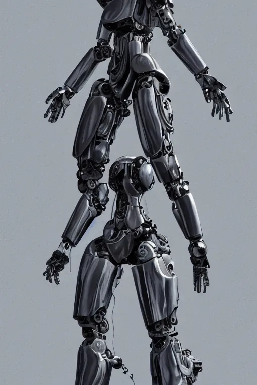 Image similar to full body cyborg female concept, hydrologic pistons, humanoid form, robot servo, metalized mecha muscle, monkey limbs, digital art, in the style of ben lol, brian sum, ramil sunga, herbert lowis, furio tedesschi, christopher cao, artstation, pinterest, deviantart, photoshop, octane render, unreal engine