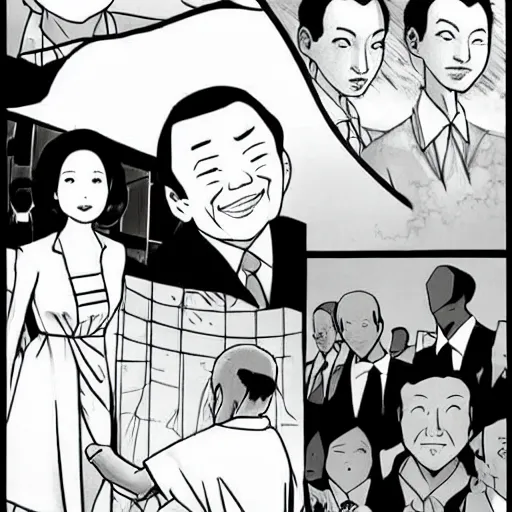 Image similar to lee kuan yew, by satoshi kon