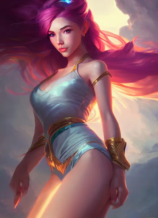 Image similar to lux fortune from league of legends, half body shot, path traced, realistic, highly detailed, high quality, digital painting, hd, alena aenami, lilia alvarado, shinji aramaki, karol bak, alphonse mucha, tom bagshaw