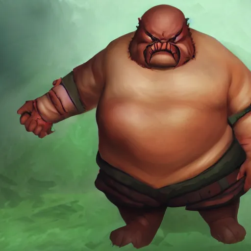 Image similar to pudge from dota 2, detailed