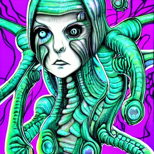 closeup of an adorable cyber demoness, cute eldritch, | Stable ...