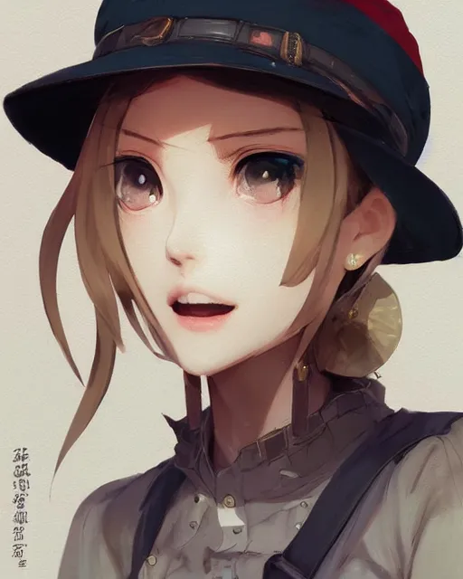 Image similar to girl with beret, sharp details, sharp focus, elegant, highly detailed, illustration, by Jordan Grimmer and greg rutkowski and PiNe(パイネ) and 薯子Imoko and 香川悠作 and wlop and maya takamura, intricate, beautiful, Trending artstation, pixiv, digital Art