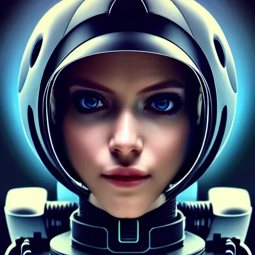 Image similar to ultra detailed, Perfectly-Centered Portrait of a Mechanical Cyberpunk Female Android, looking into the camera, intricate, elegant, super highly detailed, professional digital painting, artstation, concept art, smooth, sharp focus, no blur, no dof, extreme illustration, Unreal Engine 5, Photorealism, 8k, cinematic, art by artgerm and greg rutkowski and alphonse mucha and loish and WLOP