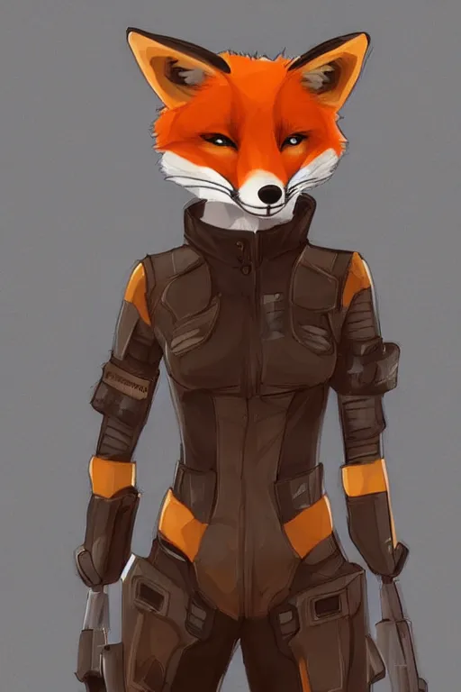 Image similar to a fox fursona, trending on artstation, by kawacy, furry art, digital art, cyberpunk