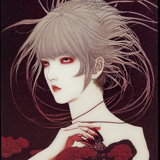 Image similar to prompt : portrait of muse soft light painted by takato yamamoto, inspired by ghost in shell anime, smooth face feature, intricate oil painting, high detail, sharp high detail, manga and anime