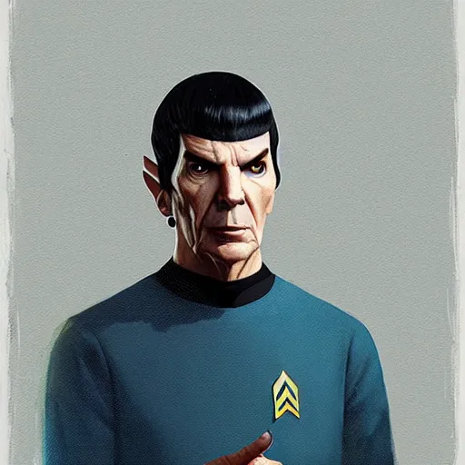 Image similar to Full portrait of Spock, Greg Rutkowski