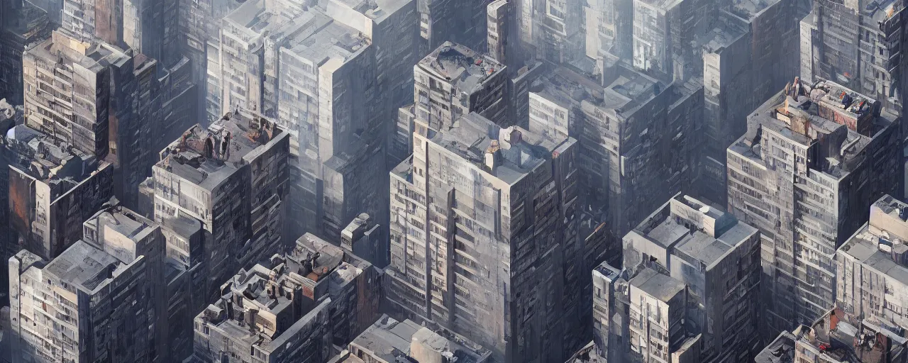 Image similar to new york city blocks. aerial. architecture. cinematic lighting. trending on artstation. cgsociety. art by greg rutkowski and william o'connor