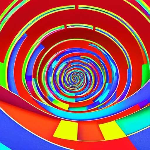Image similar to colorful, digital art, 3 d labyrinth, similar to relativity by m. c. escher
