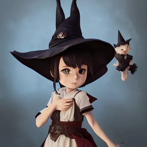 Prompt: full body portrait character concept art, anime key visual of a little witch with her caracal mascot, cinematic lighting, dramatic atmosphere, by dustin nguyen, akihiko yoshida, greg tocchini, greg rutkowski, cliff chiang, 4 k resolution, octane render