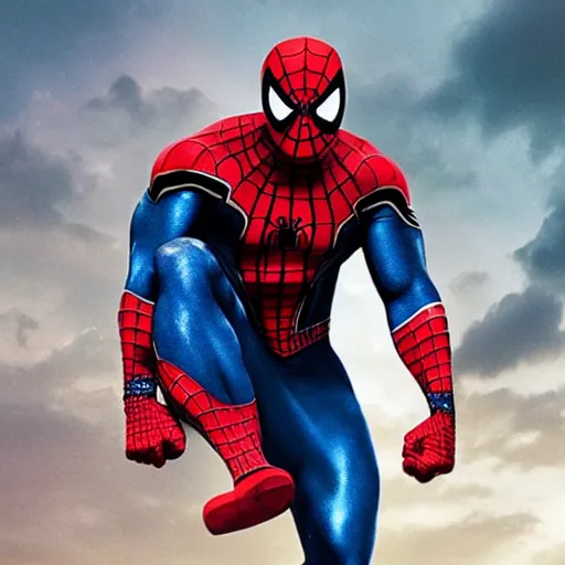 Image similar to dwayne johnson as spiderman