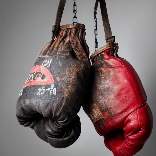 Image similar to a beautiful sculpture made of old textile and boxing gloves, epic lighting, cinematic composition, hyperrealistic, 8 k