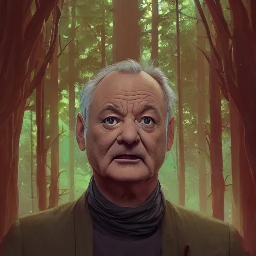 Prompt: bill murray, highly detailed vfx portrait, unreal engine, greg rutkowski, loish, rhads, caspar david friedrich, makoto shinkai and lois van baarle, ilya kuvshinov, rossdraws, elegent, tom bagshaw, alphonse mucha, global illumination, detailed and intricate environment.