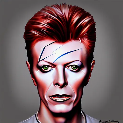 Image similar to portrait of david bowie, art by artgerm