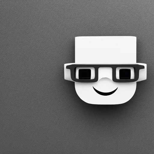 Prompt: 3D render of the nerd emoji, glossy, white background, brilliant lighting