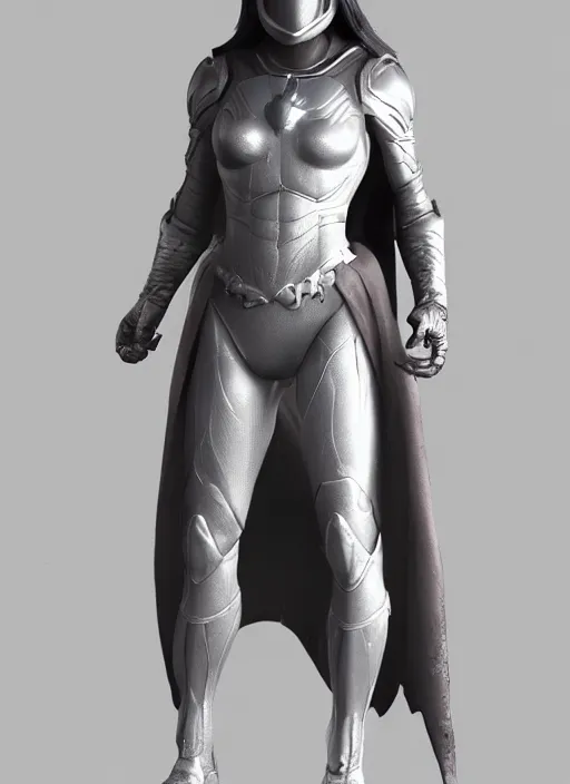 Image similar to female moon knight, hyper detailed, digital art, trending in artstation, cinematic lighting, studio quality, smooth render, unreal engine 5 rendered, octane rendered, pixar