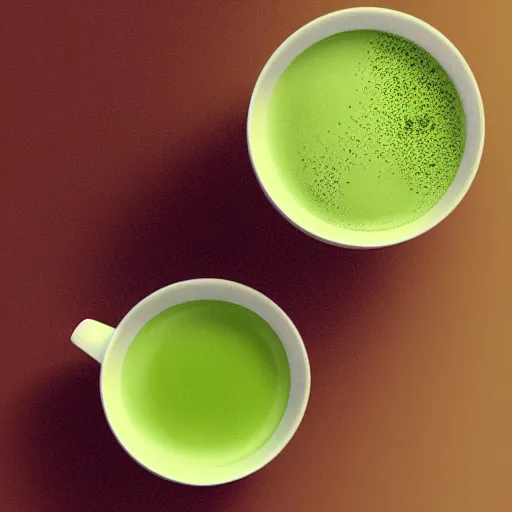 Image similar to A Cup of matcha green tea, detailed illustration, artstation, soft lighting, award winning masterpiece