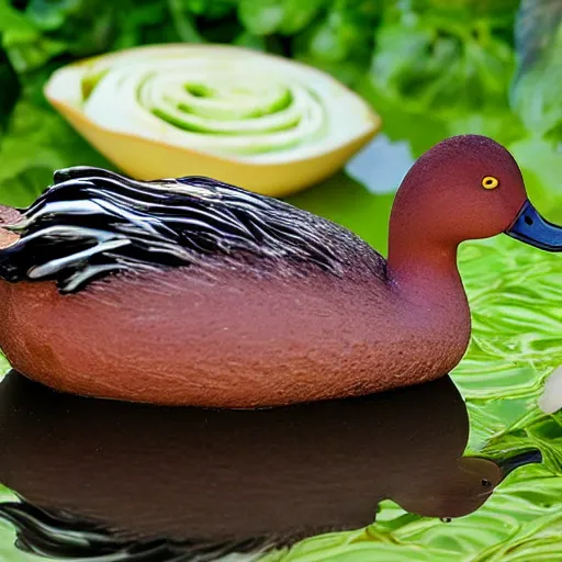 Image similar to duck with cabbage tail