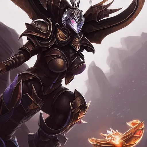 Prompt: portrait of wasp resembling a knight in black monstrous armor with dragonfly wings on its back, league of legends splash art, hearthstone splash art, full body shot, rule of thirds, ultrafine hyperrealistic detailed face, artgerm, greg rutkowski, trending on artstation, 8 k, intricately detailed, highly detailed