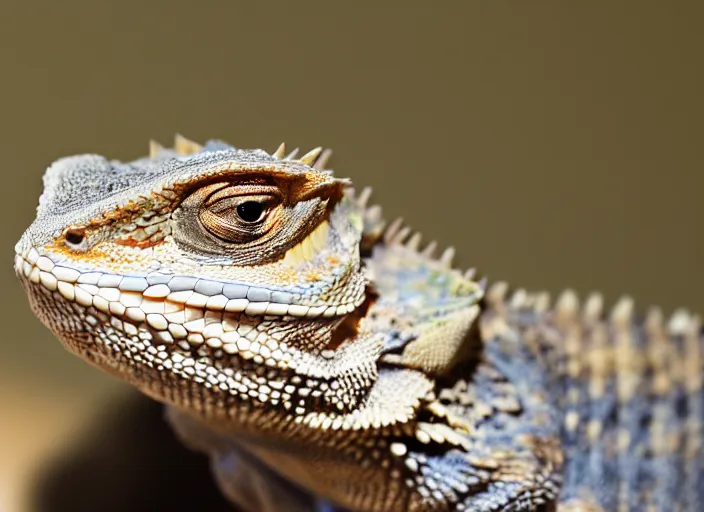 Prompt: dslr portrait still of a bearded dragon!!! with a large white beard!!!, 8 k 8 5 mm f 1. 4