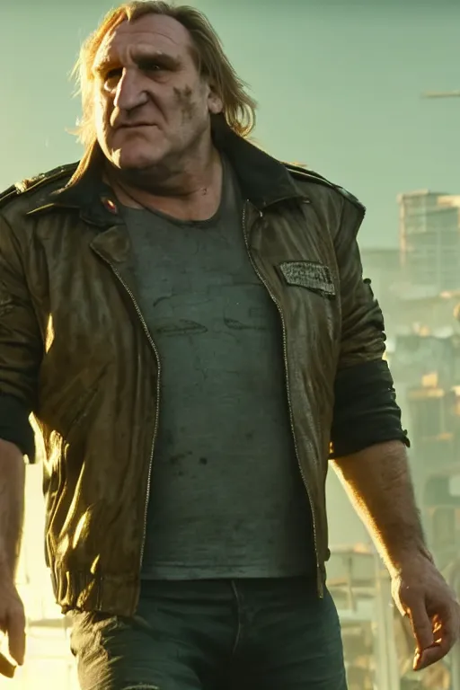 Prompt: a still of Gerard Depardieu in the movie Cyberpunk 2077 (2022), Nostromo, 4k, HD, high quality,