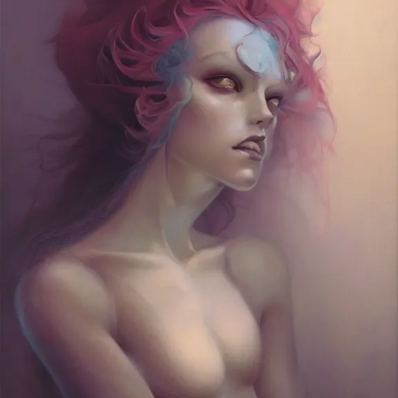 Image similar to a highly detailed beautiful portrait in the style of peter mohrbacher and in the style of jean delville.