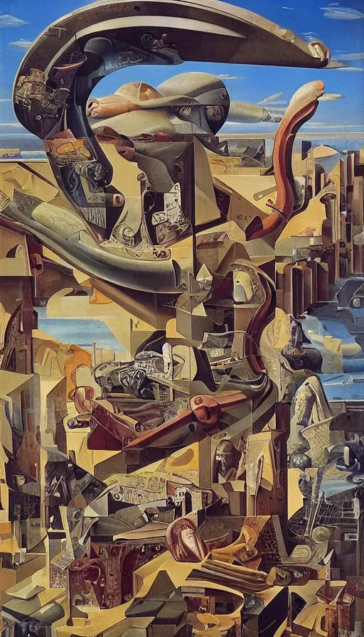 Image similar to maximalist surrealism by di chirico