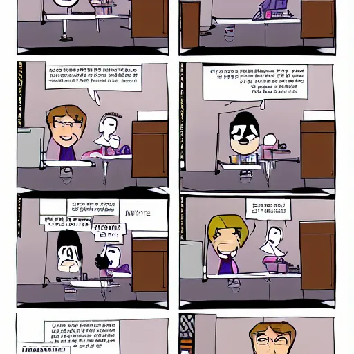 Image similar to The Office (US) late night cartoon network show, comic drawing, funny