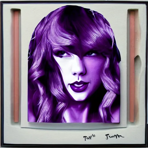 Image similar to taylor swift made of purple ice