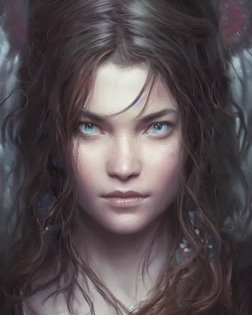 Image similar to kaylee frye from serenity, hyper realistic face, beautiful eyes, fantasy art, in the style of greg rutkowski, intricate, hyper detailed, smooth