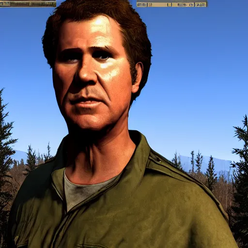 Prompt: will ferrell, in dayz, screenshot