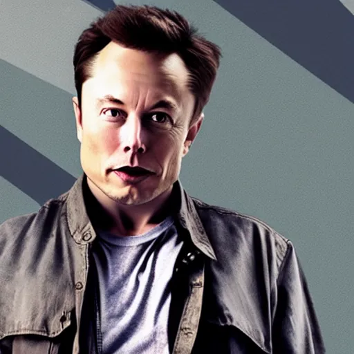 Prompt: elon musk as macgyver, full body portrait, movie still,