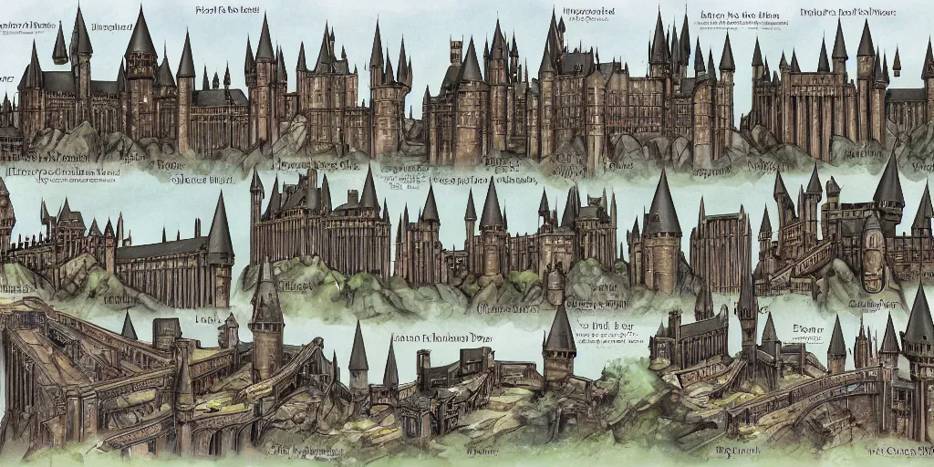 Prompt: Hogwarts as described in the Harry Potter books