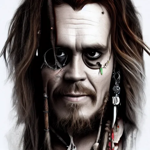 Prompt: Jim Carrey is Jack Sparrow, hyperdetailed, artstation, cgsociety, 8k