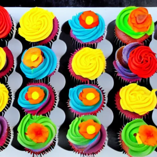 Image similar to colourful cupcakes