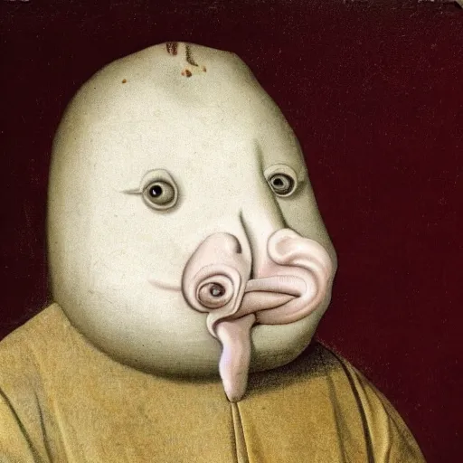 Prompt: 1 7 th century king portrait of a blobfish